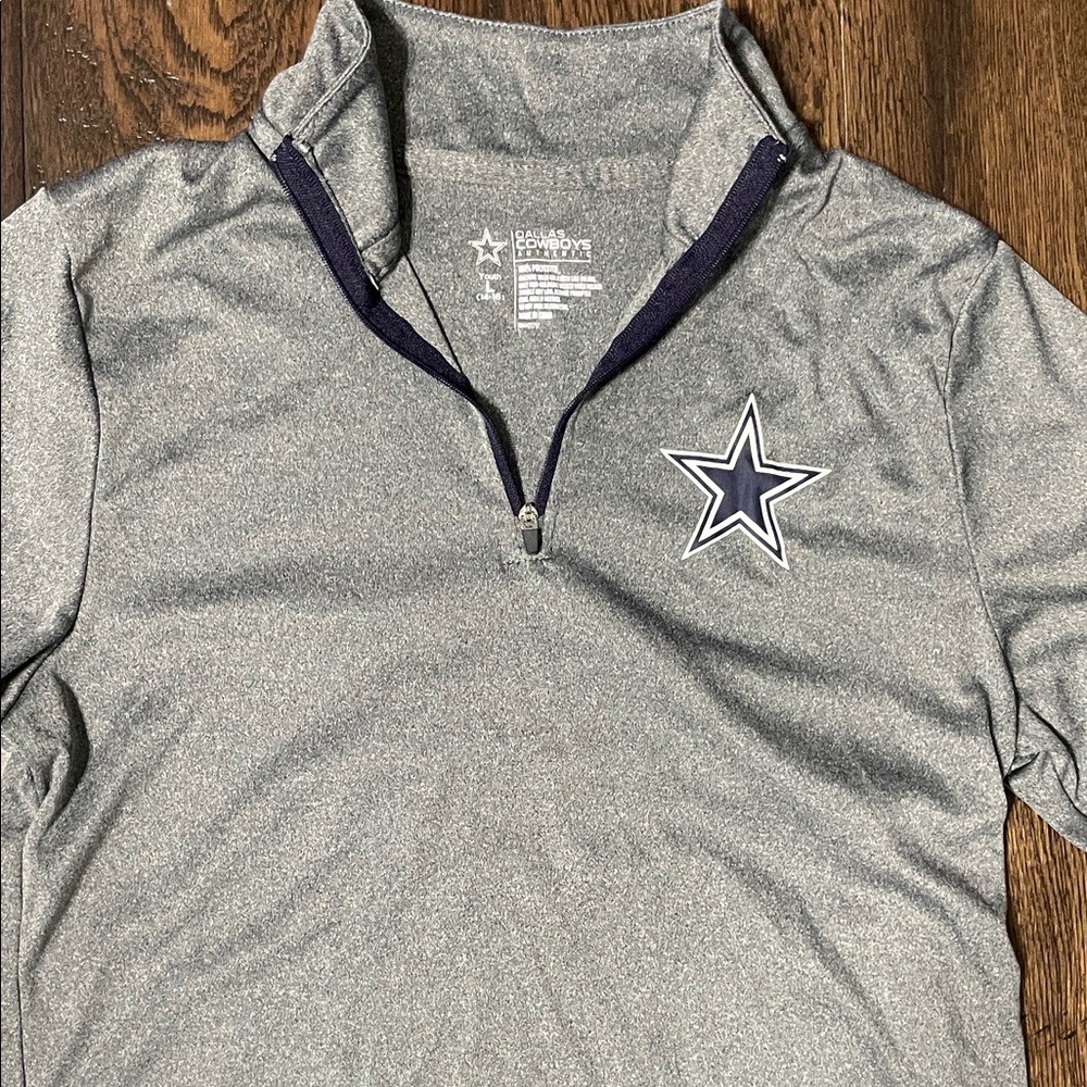 Dallas Cowboys Kids Gray Quarter-Zip Pullover